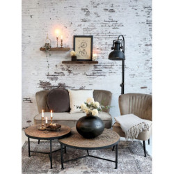 Černá antik kovová stojací lampa s patinou Factory - 175 cm / E27/ 60W