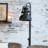 Černá antik kovová stojací lampa s patinou Factory - 175 cm / E27/ 60W