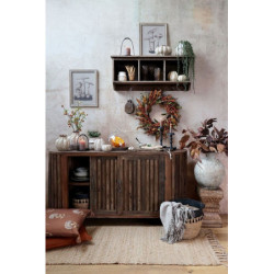 Hnědý dřevěný podstavec / stůl s řezbou Grimaud Unit - 25*25*38 cm