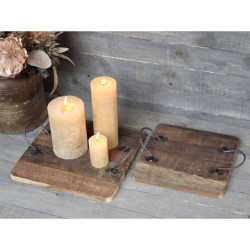 Dekorační dřevěný podnos s uchy Grimaud Unit - 30*30*2 cm