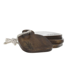 Set 4ks hnědé dřevěné mangové prkénko Tapas Tours - 15*15 cm