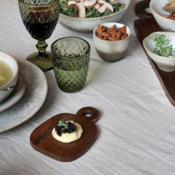 Set 4ks hnědé dřevěné mangové prkénko Tapas Tours - 15*15 cm