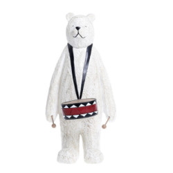 Vánoční dekorace stojící medvěd s bubínkem Bear Drum - 12*12*25 cm