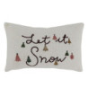 Bílý chlupatý povlak na polštář se stromky Let it Snow - 35*50 cm