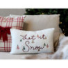 Bílý chlupatý povlak na polštář se stromky Let it Snow - 35*50 cm