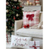 Bílý chlupatý povlak na polštář se stromky Let it Snow - 35*50 cm
