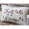 Bílý chlupatý povlak na polštář se stromky Let it Snow - 35*50 cm