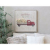 Vintage nástěnný obraz s autem a led světýlky Merry Bright - 60*2,5*60 cm