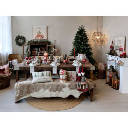 Vintage nástěnný obraz s autem a led světýlky Merry Bright - 60*2,5*60 cm