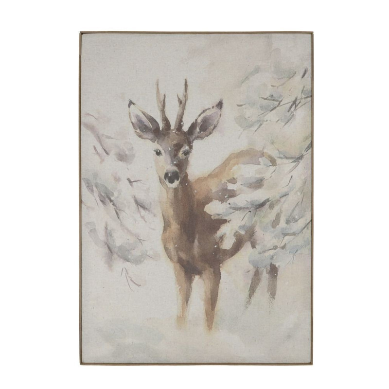 Nástěnná mapa srnec na plátně Deer - 53*3,5*77 cm