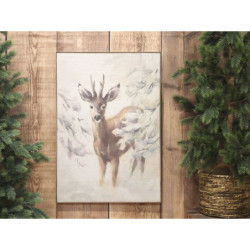 Nástěnná mapa srnec na plátně Deer - 53*3,5*77 cm