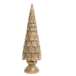 Mosazný antik dekorační vánoční stromek Willon - Ø 6*20 cm