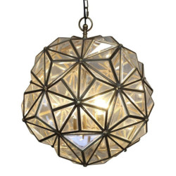 Mosazno-skleněný antik lustr Glassio - 43*51 cm/ E14/ 8W