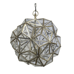 Mosazno-skleněný antik lustr Glassio - 43*51 cm/ E14/ 8W