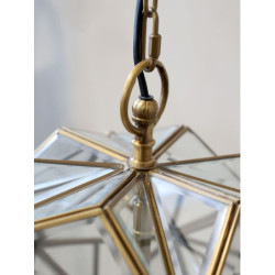 Mosazno-skleněný antik lustr Glassio - 43*51 cm/ E14/ 8W
