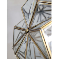 Mosazno-skleněný antik lustr Glassio - 43*51 cm/ E14/ 8W