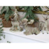 Set 2ks třpytivá béžová antik dekorace Jelen - 13*5*16 cm