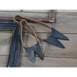 Dekorační retro nůžky omotané kůží  - 6*23cm
