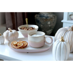 Béžovo-růžová rustikální miska Valence Dusty Rose - Ø 15*6 cm / 570 ml