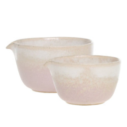 2ks béžovo-růžová miska Valence Dusty Rose - Ø 11*6/ Ø 10*5,5cm / 274ml / 155ml
