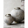 Champagne antik kovová kulatá lucerna Stion - Ø24 *25 cm