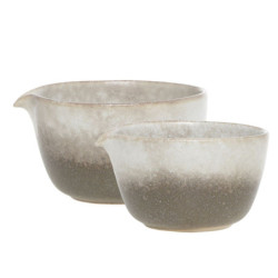 2ks béžovo-šedá miska Valence Dusty Stone - Ø 11*6/ Ø 10*5,5cm / 274ml / 155ml