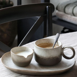 2ks béžovo-šedá miska Valence Dusty Stone - Ø 11*6/ Ø 10*5,5cm / 274ml / 155ml