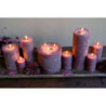 Fialová široká svíčka Macon Rustic plum - Ø 7*10cm/ 40h