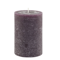 Fialová široká svíčka Macon Rustic plum - Ø 10*15cm/ 90h