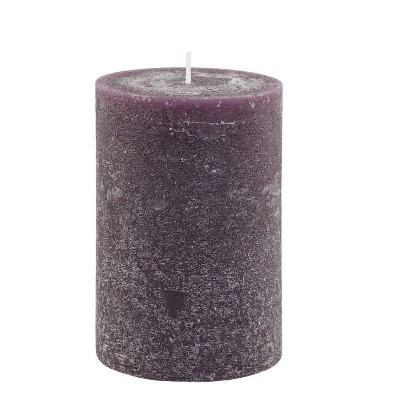 Fialová široká svíčka Macon Rustic plum - Ø 10*15cm/ 90h