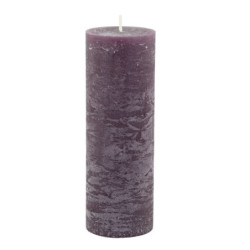 Fialová široká svíčka Macon Rustic plum - Ø 7*20cm/ 80h
