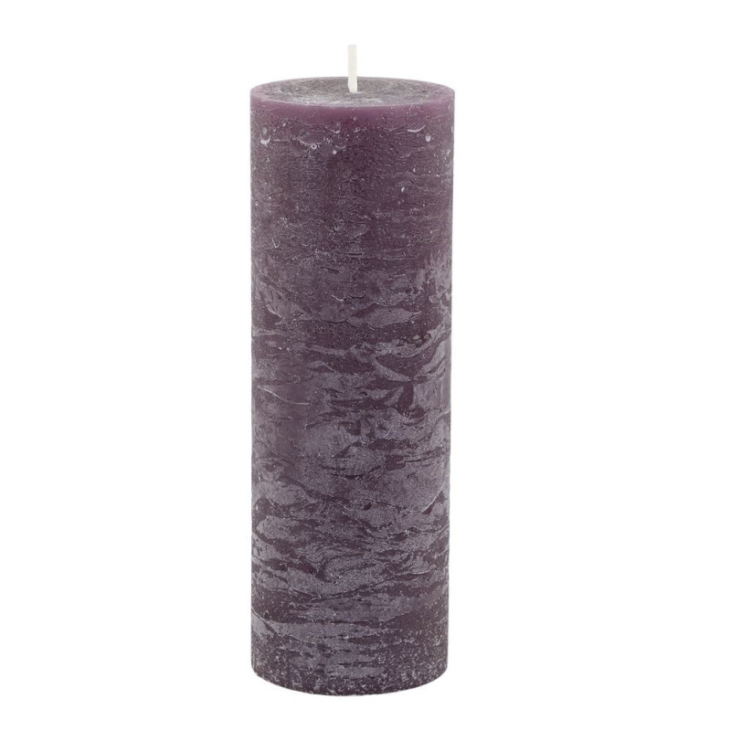 Fialová široká svíčka Macon Rustic plum - Ø 7*20cm/ 80h