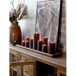 Kávová široká svíčka Macon Rustic coffee - Ø 7*10cm/ 40h
