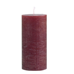 Červená široká svíčka Macon Rustic red - Ø 7*20cm/ 80h