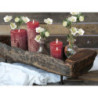 Červená široká svíčka Macon Rustic red - Ø 7*20cm/ 80h