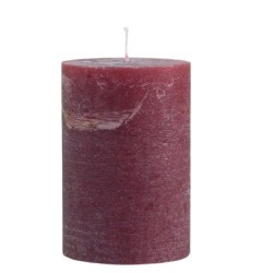 Červená široká svíčka Macon Rustic red - Ø 10*15cm/ 90h