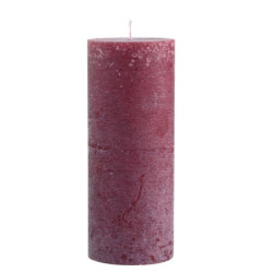 Červená široká svíčka Macon Rustic red - Ø 10*25cm/ 150h