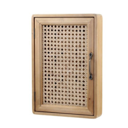 Přírodní dřevěná skříňka na klíče s výpletem French Old - 27*7*39 cm