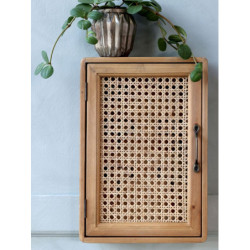 Přírodní dřevěná skříňka na klíče s výpletem French Old - 27*7*39 cm