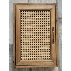 Přírodní dřevěná skříňka na klíče s výpletem French Old - 27*7*39 cm