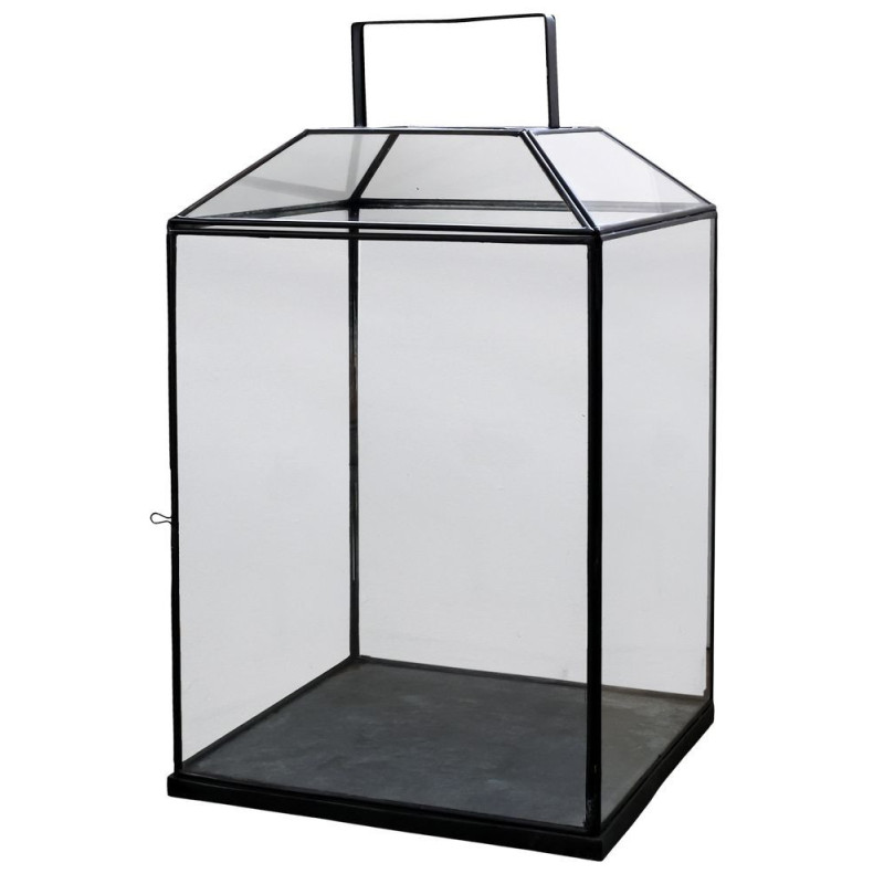 Černá antik kovová lucerna Factory XL - 42*42*72 cm