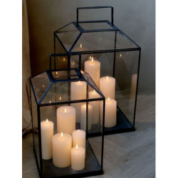Černá antik kovová lucerna Factory XL - 42*42*72 cm