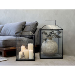 Černá antik kovová lucerna Factory XL - 42*42*72 cm