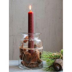 Červená adventní svíčka s čísly 1-24 Advent Candle - Ø 3*29cm / 20h