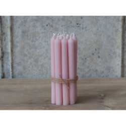 Růžová úzká svíčka Taper powder - Ø 1,2 *13cm / 2.5h