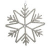 Champagne antik závěsná sněhová vločka s korálky Snowflake - 17 cm