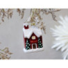 Červená vánoční ozdoba vintage domek - 6*5*9 cm