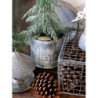 Dekorační plechový antik květináč Merry Christmas - Ø 15*16 cm