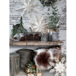 Dekorační plechový antik květináč Merry Christmas - Ø 15*16 cm