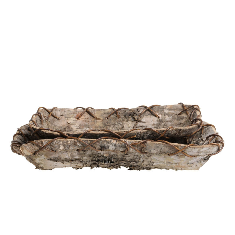2ks dekorační podnos z březové kůry Birch Tray - 35*23*6 / 30*20*6 cm